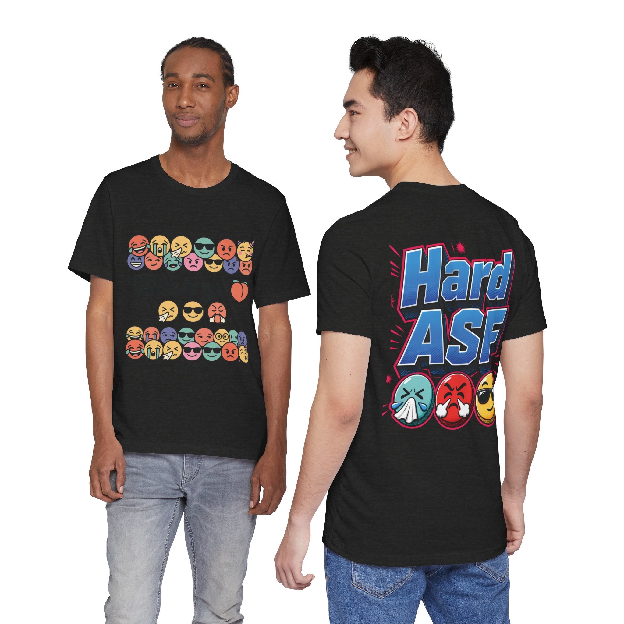 Wash Ya / Hard ASF Emoji Graphic Tee — Funny Emoji Face T-Shirt