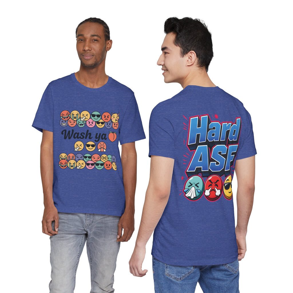 Wash Ya / Hard ASF Emoji Graphic Tee — Funny Emoji Face T-Shirt
