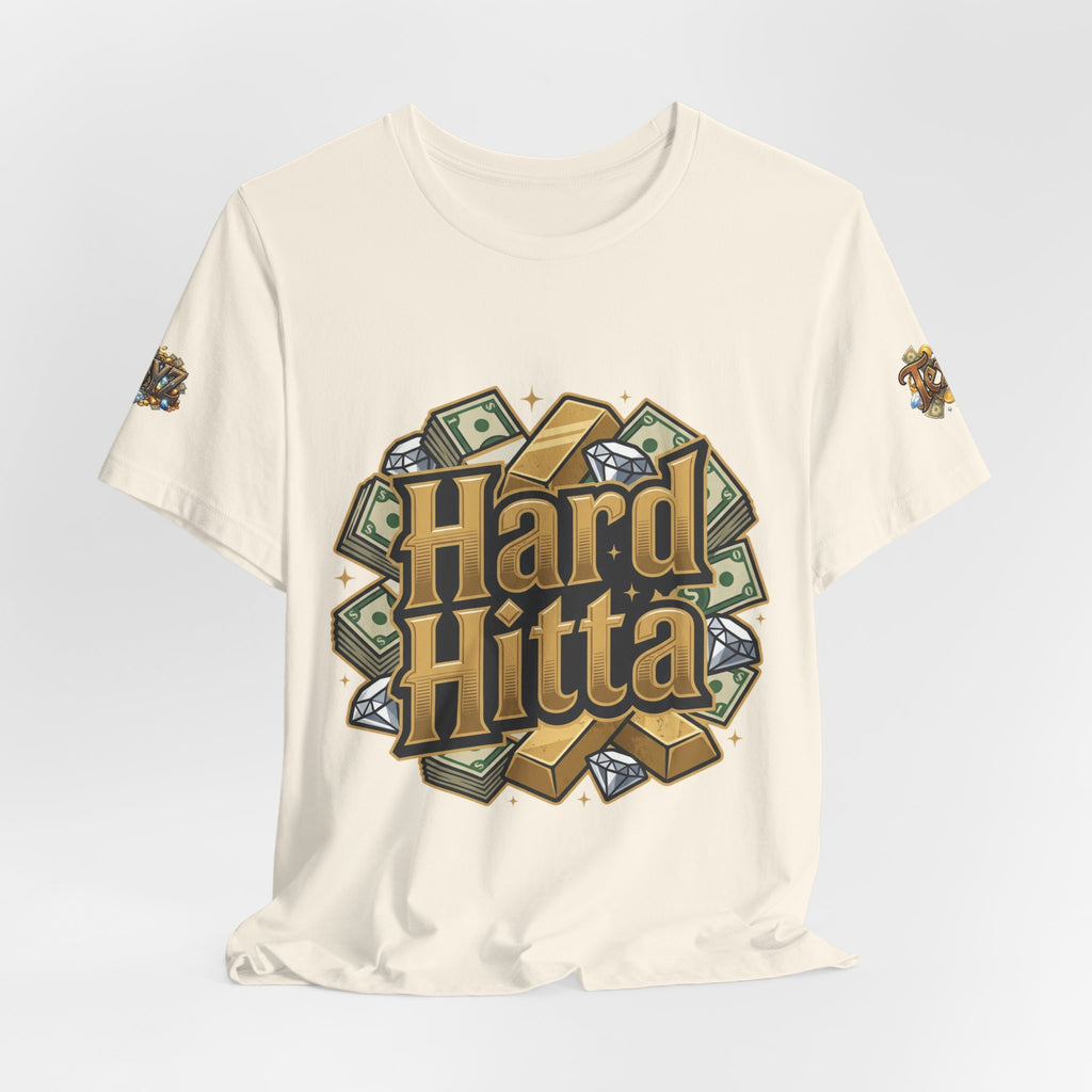 Hard Hitta Money Graphic Tee — Retro Cash & Gold Logo T-Shirt
