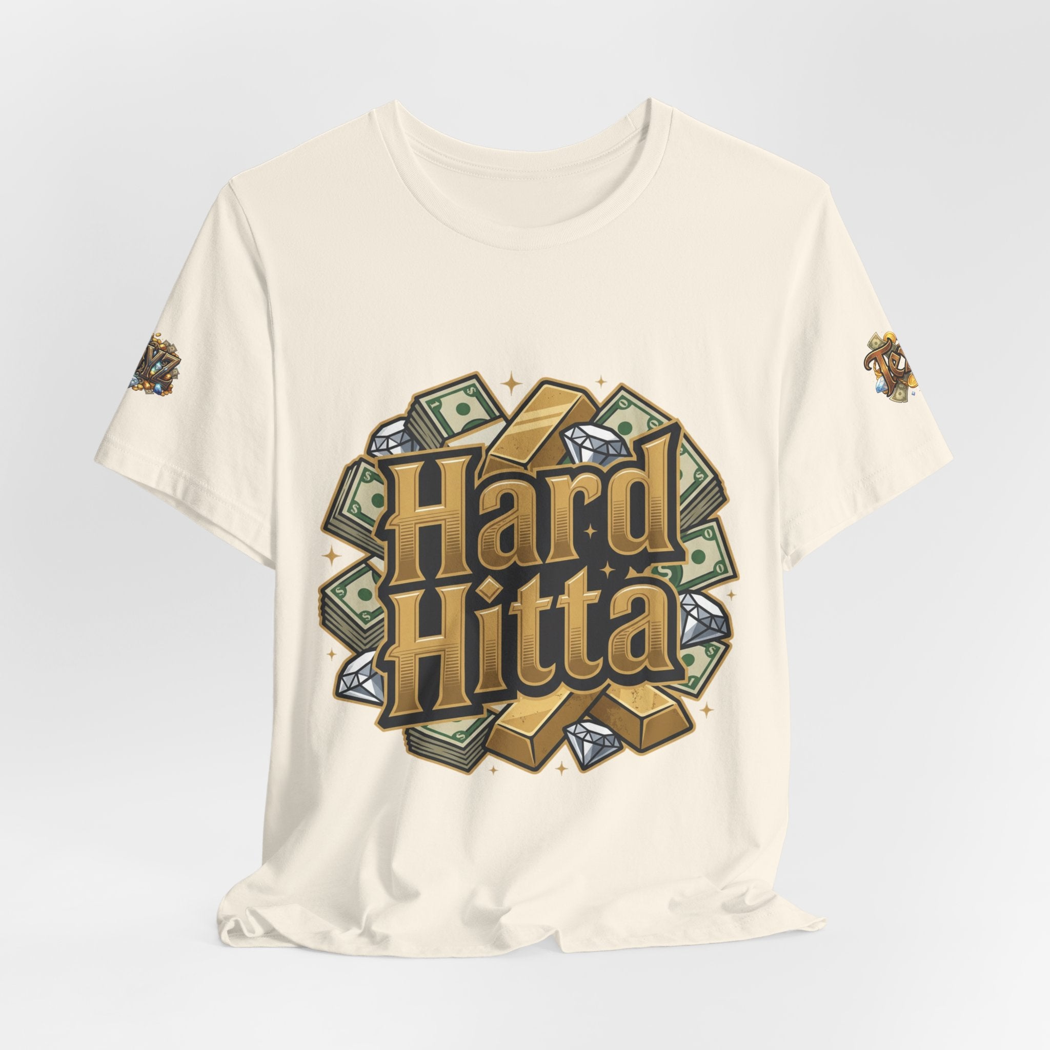 Hard Hitta Money Graphic Tee — Retro Cash & Gold Logo T-Shirt