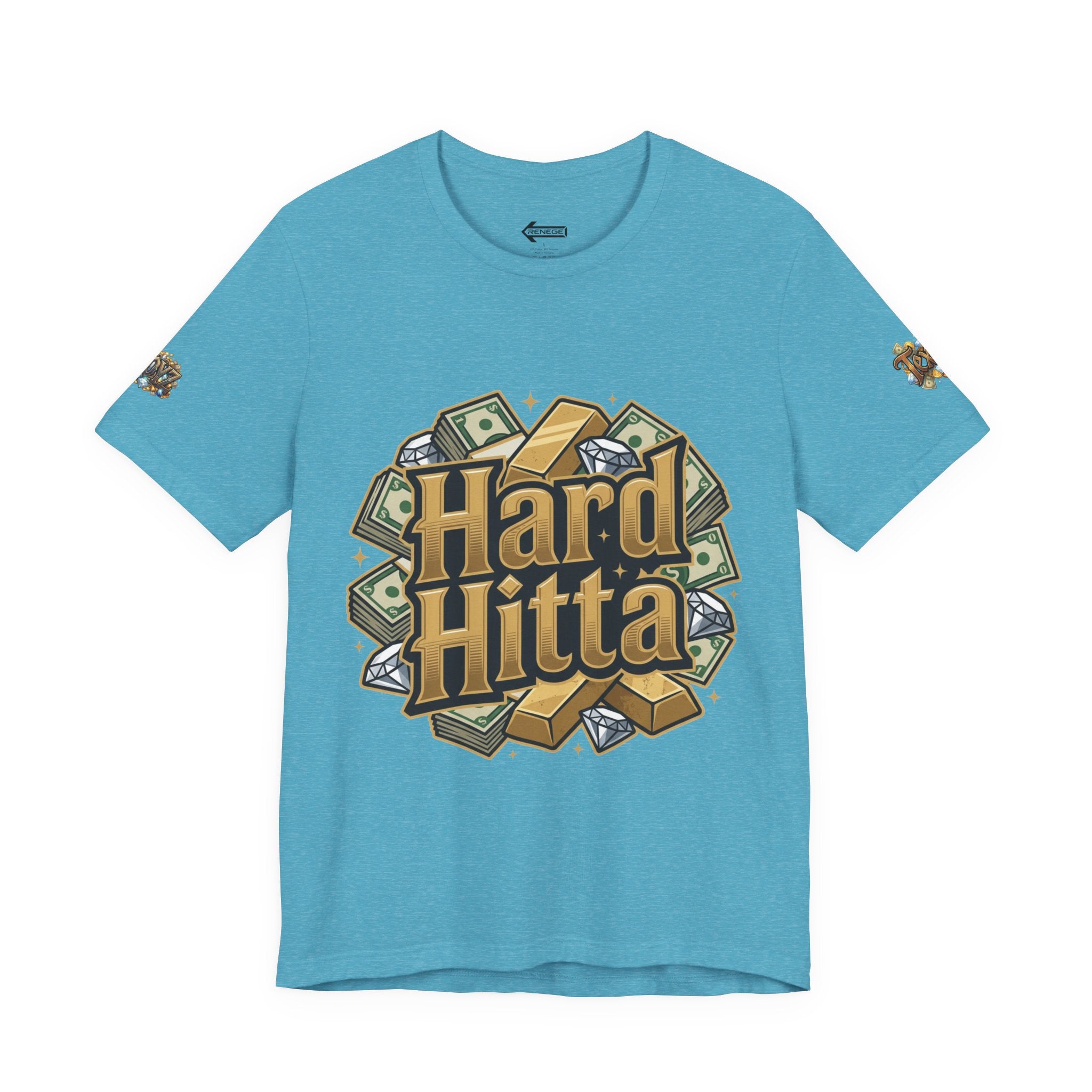 Hard Hitta Money Graphic Tee — Retro Cash & Gold Logo T-Shirt