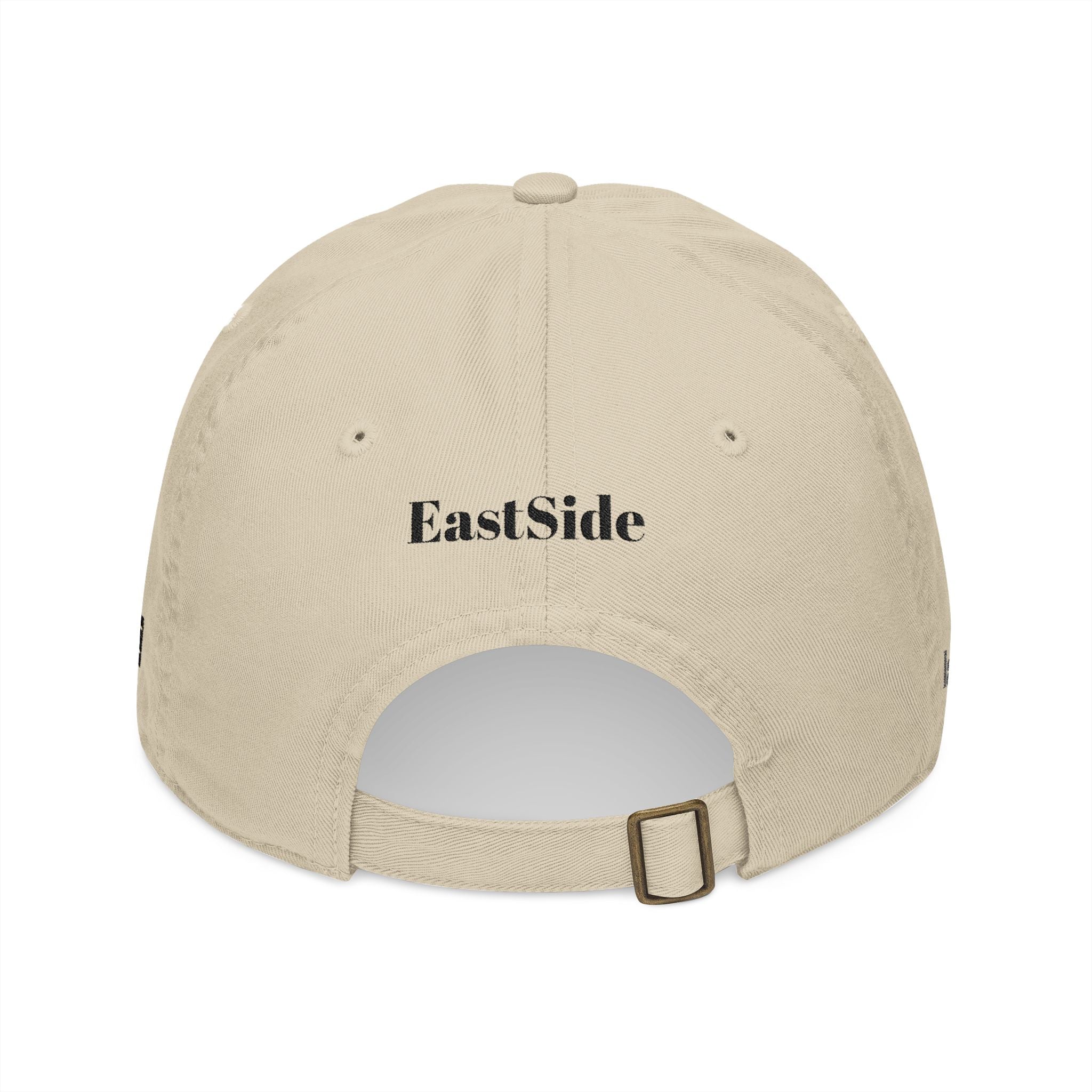Organic Embroidered Baseball Cap – 'RENEGE' Arrow Design, EastSide Back Stamp