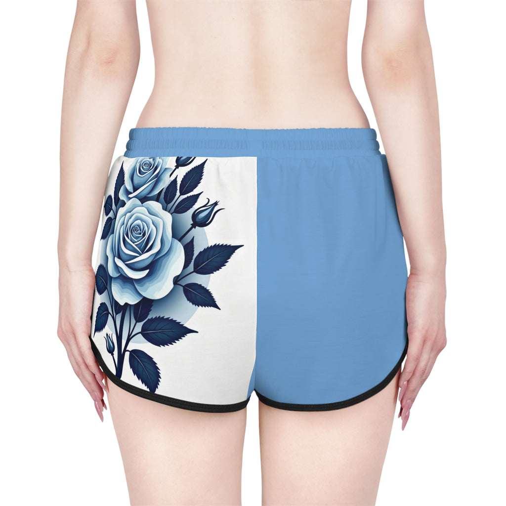 So Kapricious Butterfly & Blue Rose Relaxed Women's Shorts