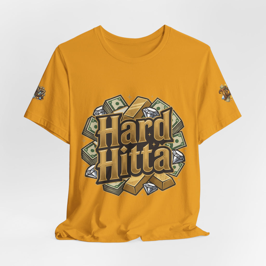 Hard Hitta Money Graphic Tee — Retro Cash & Gold Logo T-Shirt