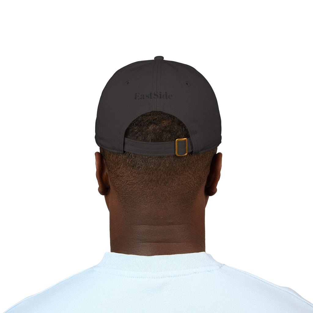 Organic Embroidered Baseball Cap – 'RENEGE' Arrow Design, EastSide Back Stamp
