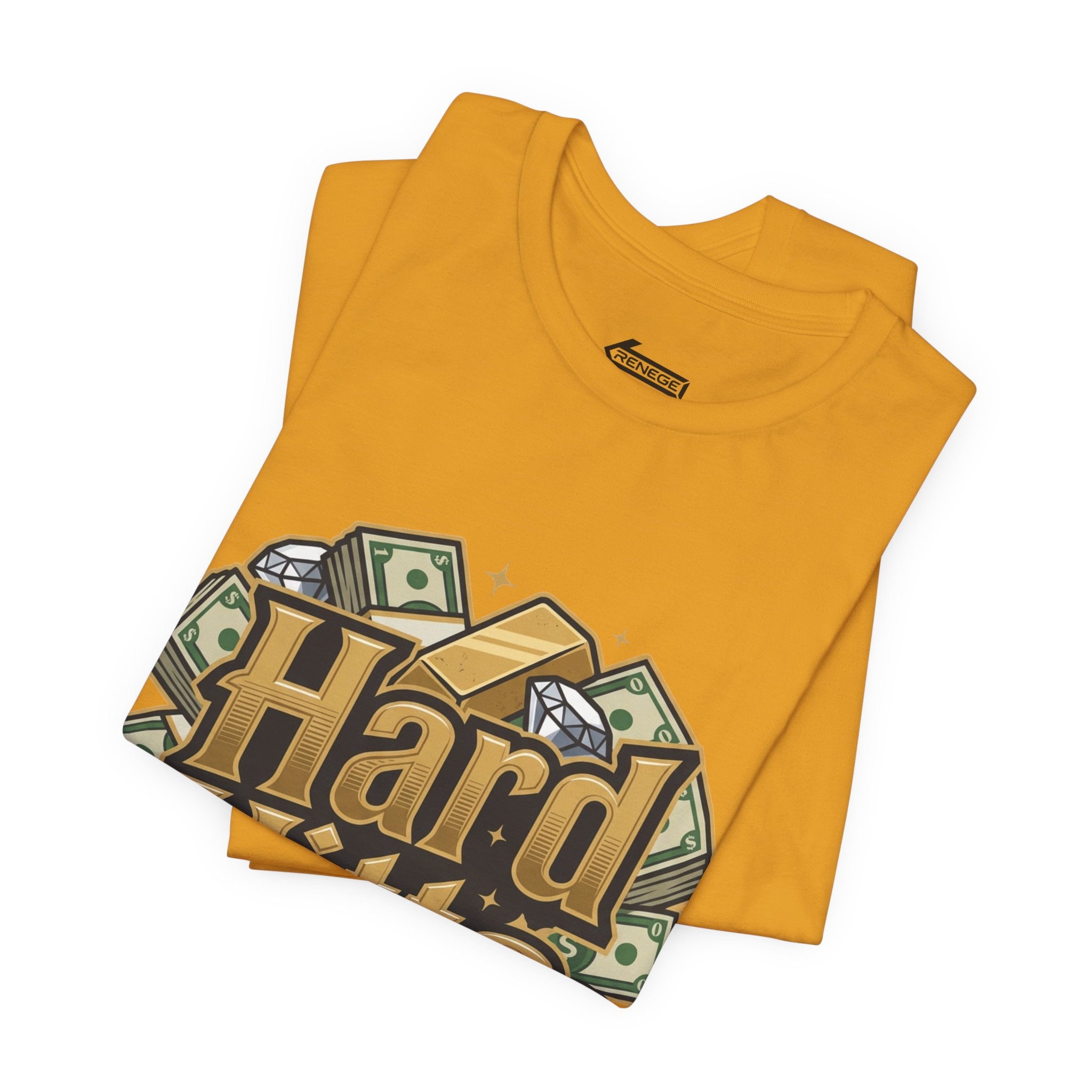 Hard Hitta Money Graphic Tee — Retro Cash & Gold Logo T-Shirt