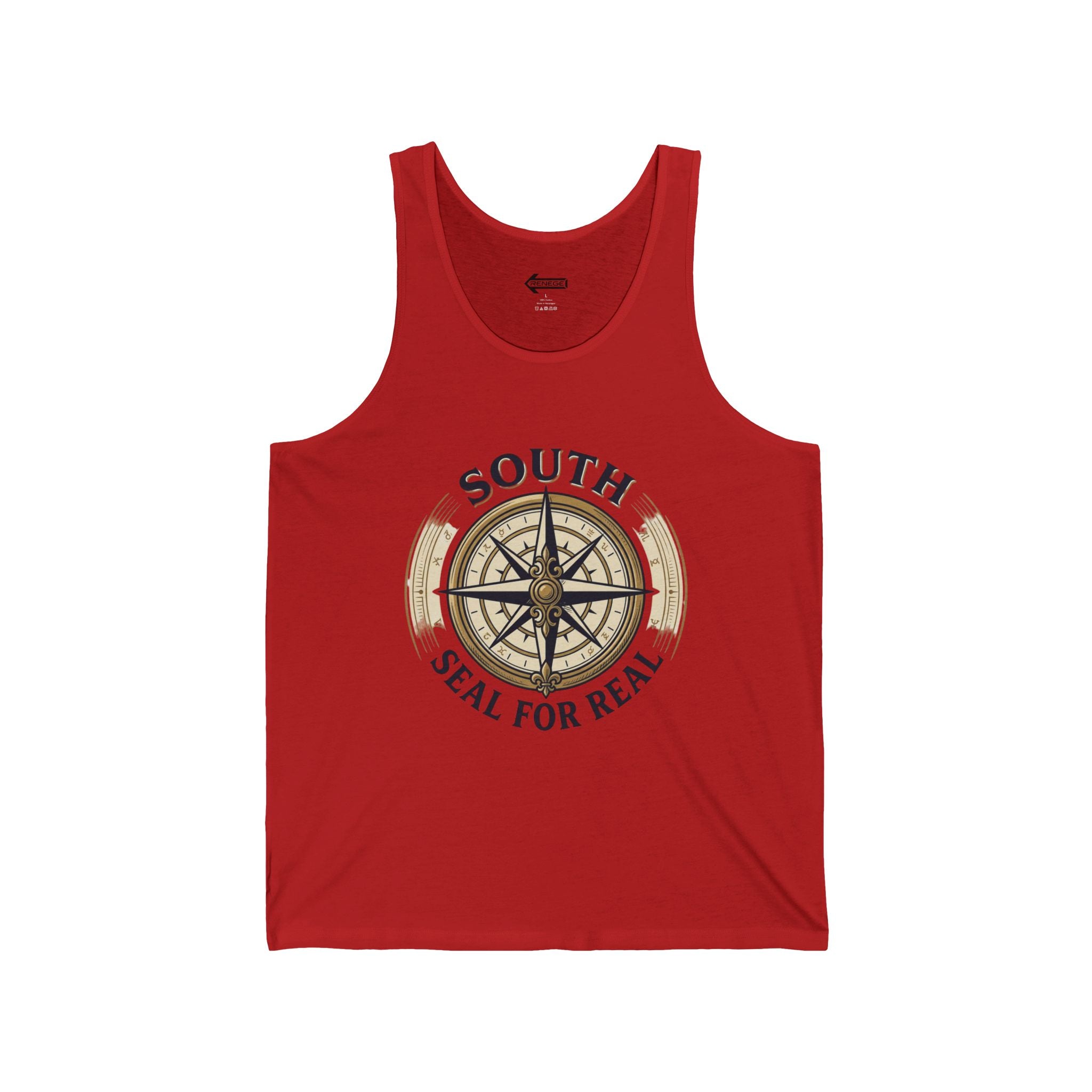 South Compass Tank Top — "South Seal For Real" Nautical Compass Graphic Tank