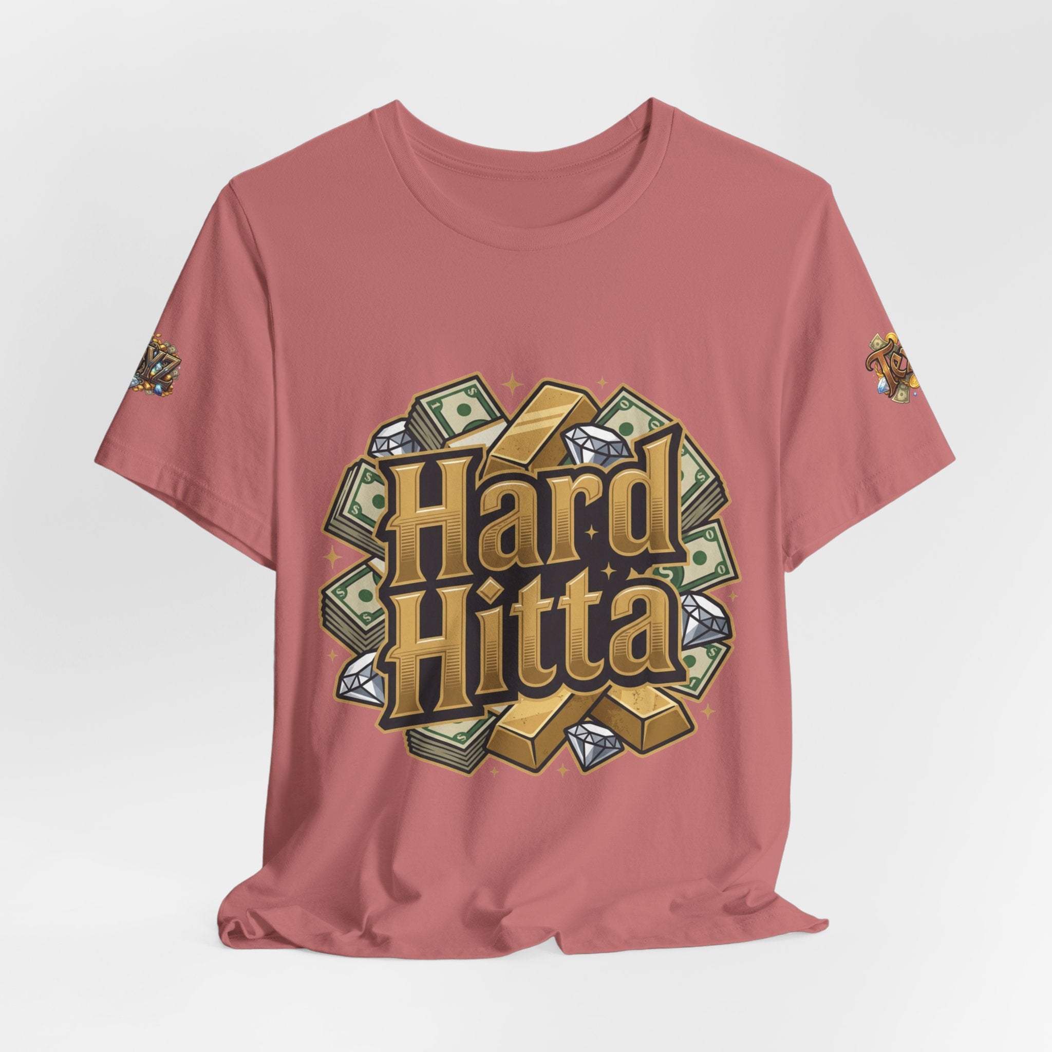 Hard Hitta Money Graphic Tee — Retro Cash & Gold Logo T-Shirt