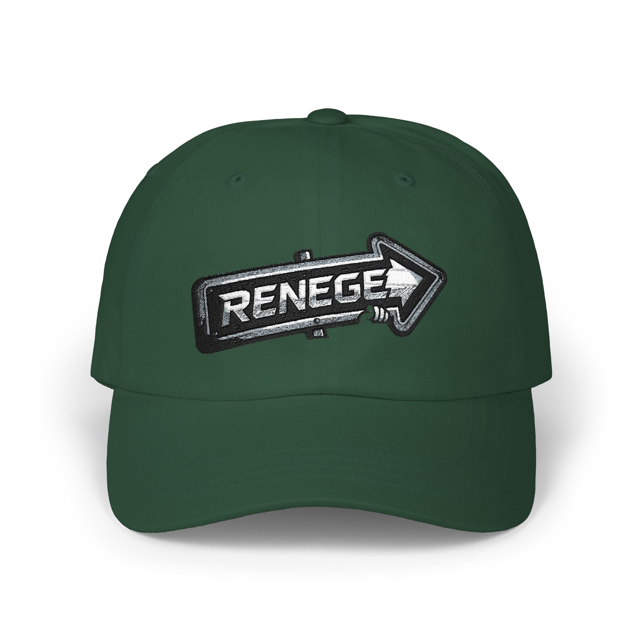 Renegé Arrow Dad Cap — Embroidered White Baseball Hat