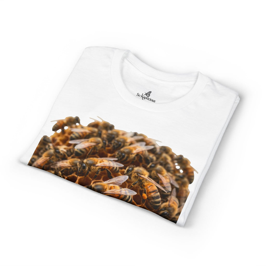 Beehive Honeycomb T-Shirt — Realistic Bee Cluster Graphic Tee