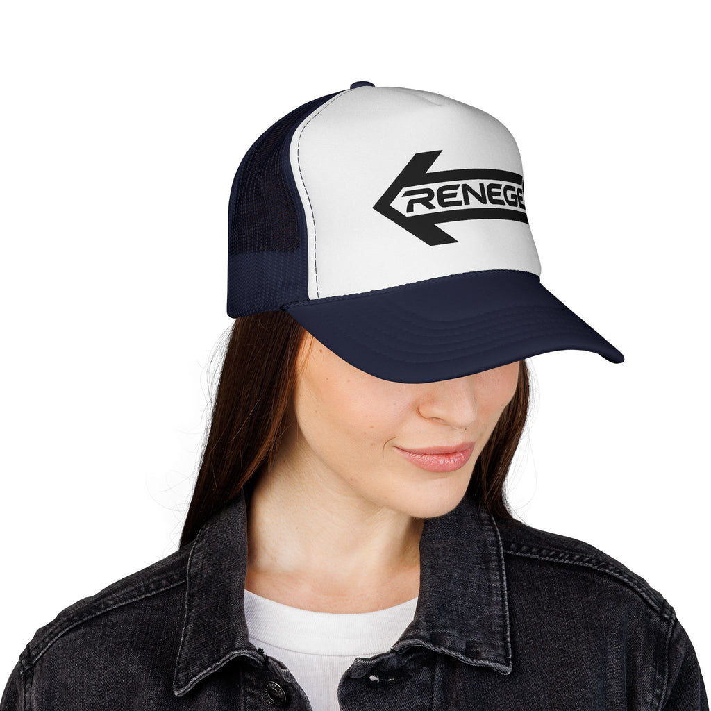 Renegade Arrow Trucker Hat — Retro Bold Logo Mesh Cap