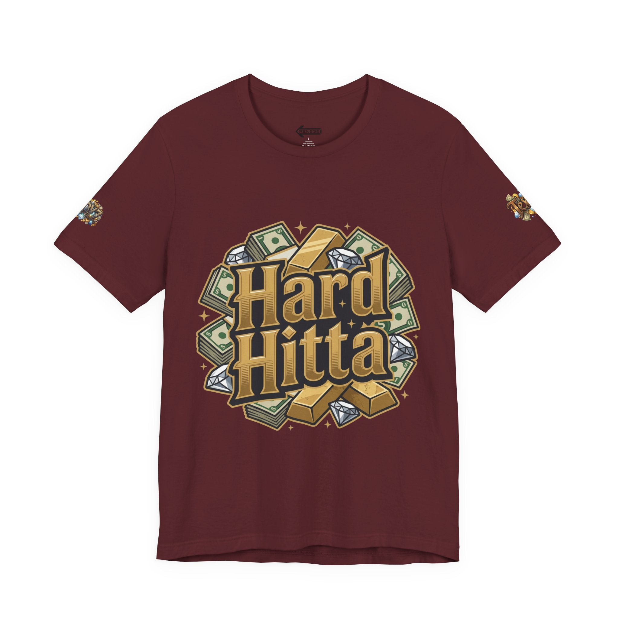 Hard Hitta Money Graphic Tee — Retro Cash & Gold Logo T-Shirt