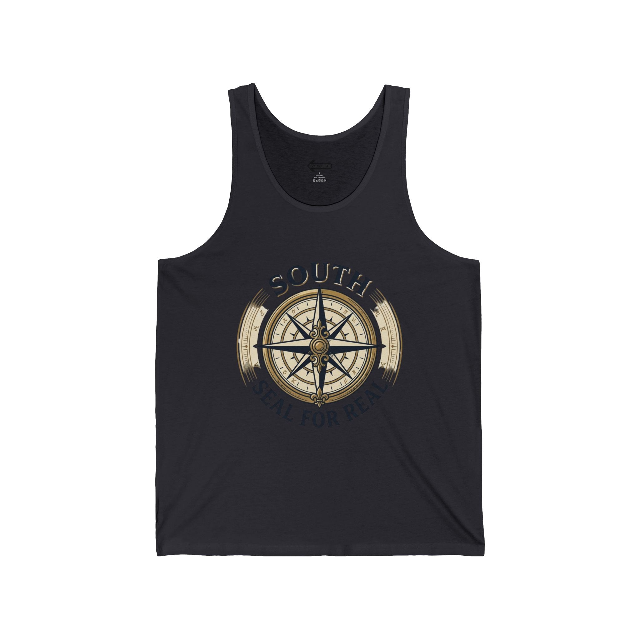 South Compass Tank Top — "South Seal For Real" Nautical Compass Graphic Tank