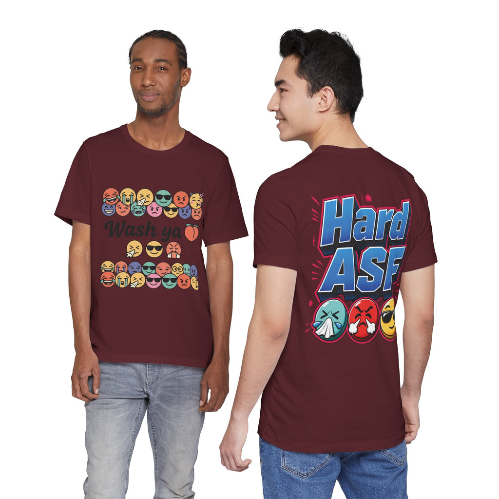 Wash Ya / Hard ASF Emoji Graphic Tee — Funny Emoji Face T-Shirt